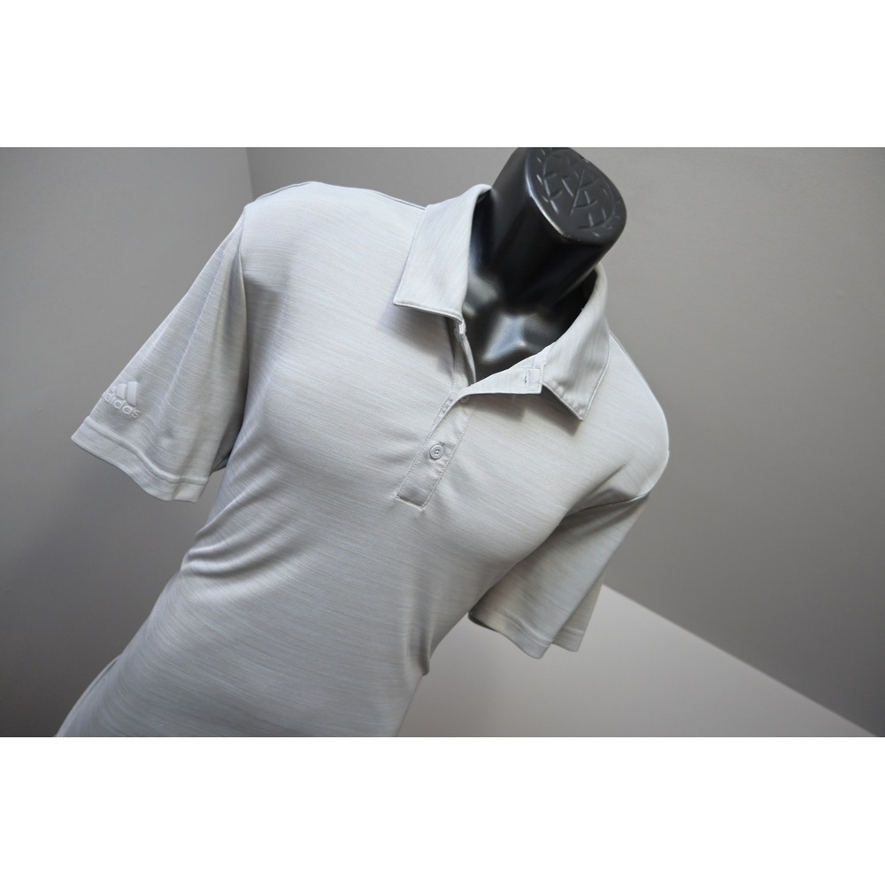 Adidas Golf Polo Shirt Mens Size Medium Gray Heathered Performance Excellent